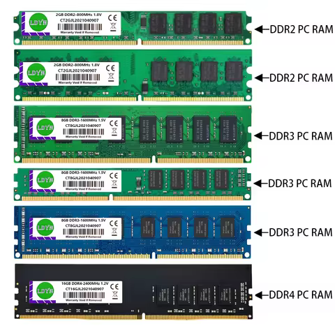 LDYN DDR2 DDR3 DDR4 2GB 4GB 8GB 16GB Memoria Ram 667MHZ 800MHZ 1333MHZ 1600MHZ 2400MHZ 2666 Memory Desktop RAM PC3 PC4 RAM 8GB