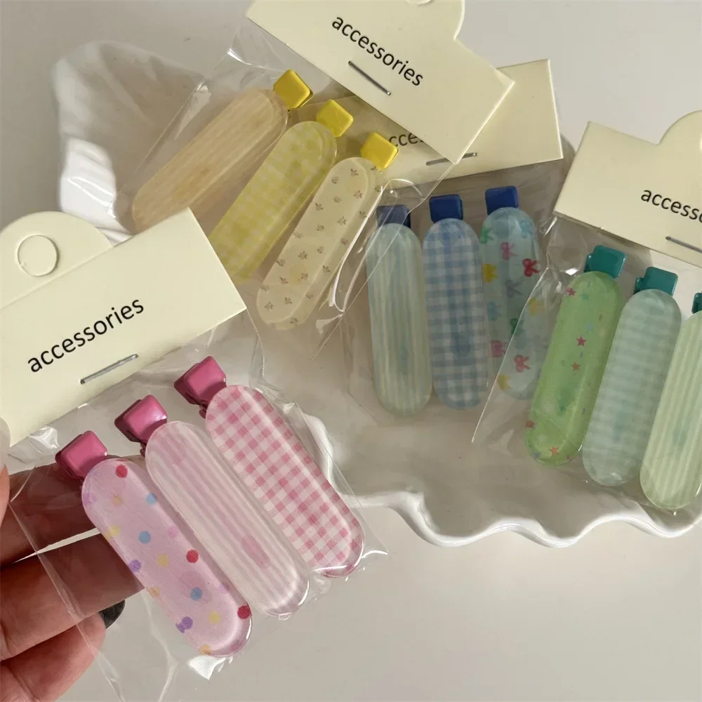 

2/3pcs Jelly Color Cartoon Hair Side Clips Girl Kawaii Cute Rabbit Bangs Clip Broken Hair Fishing Clip Hair Accessories Headwear