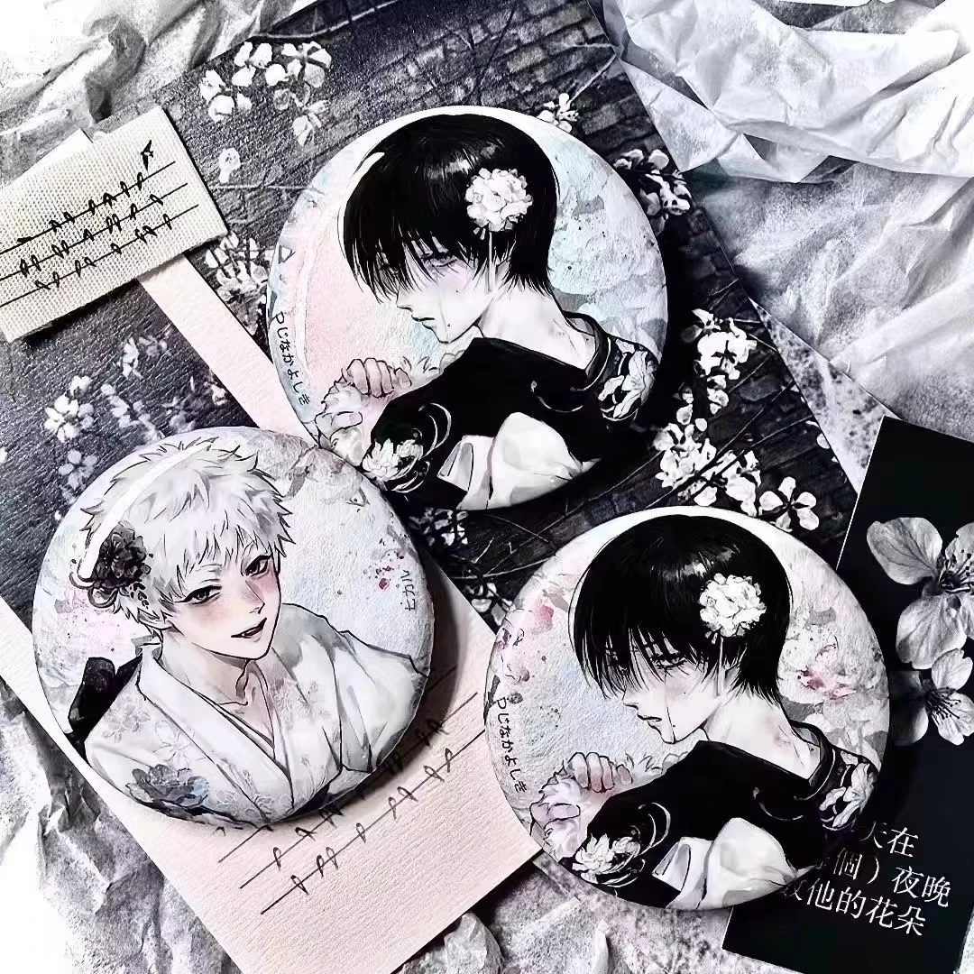 Creativity Anime The Summer Hikaru Died Yoshiki Tsujinaka Hikaru Figure Tinplate Brooch Backpack Clothes Collar Couple Gifts