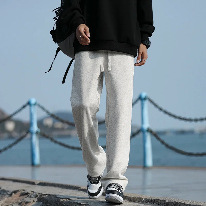 

Men's Fce Lined Straight Leg Thiened Autumn Winter Pants Loose Wide Leg Trousers Extra Long Floor Length Trousers