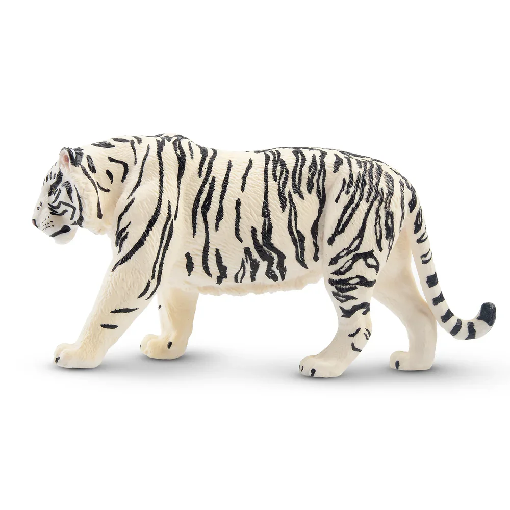 Toymany simulação tigre branco vida selvagem modelo animal brinquedo mini figuras bonecas estatuetas de ação brinquedos crianças presente bolo decora