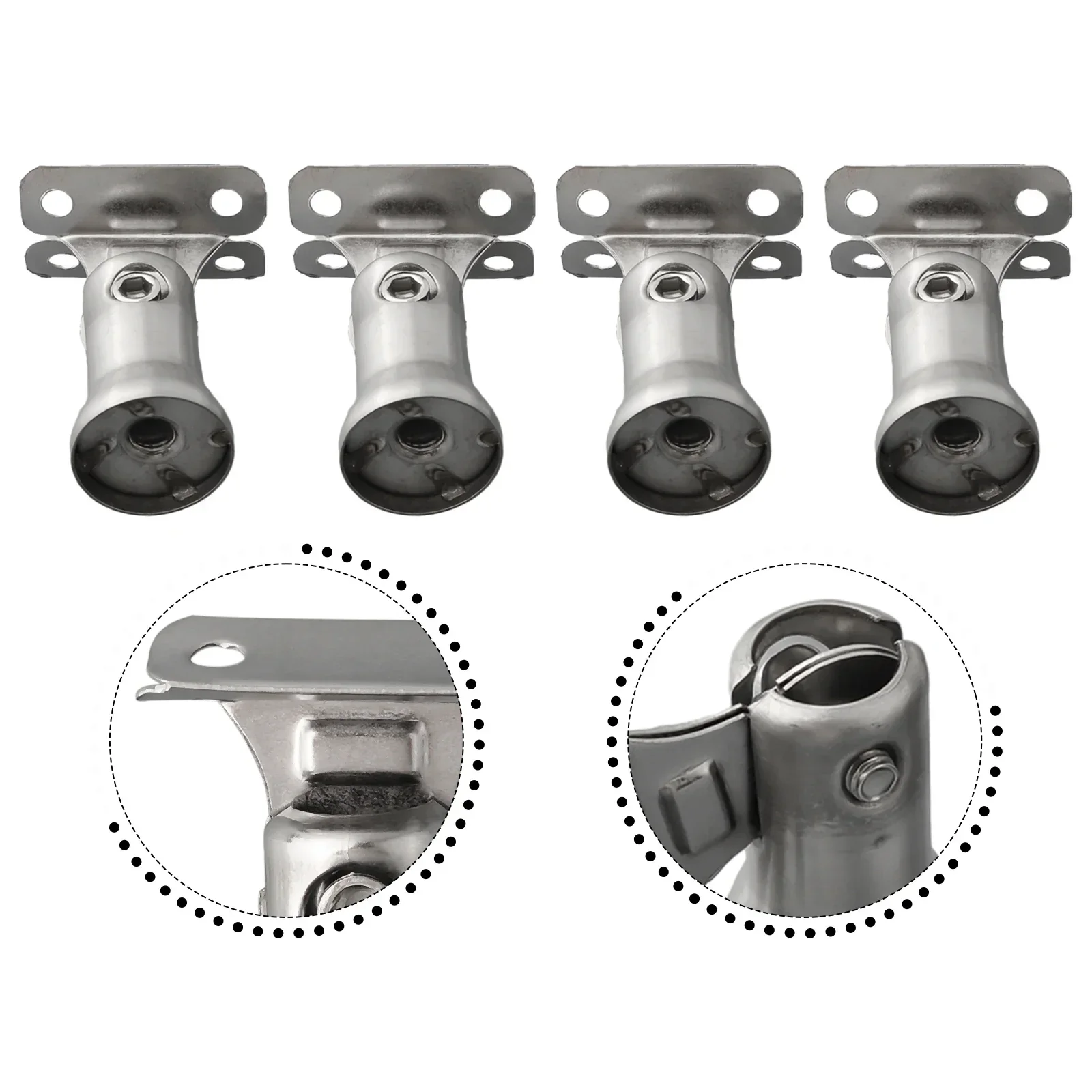 4 PCS 304 Stainless Steel Stair Railing Post Stamping Handrail Bracket Convenient Assembly Easy And Simple To Use