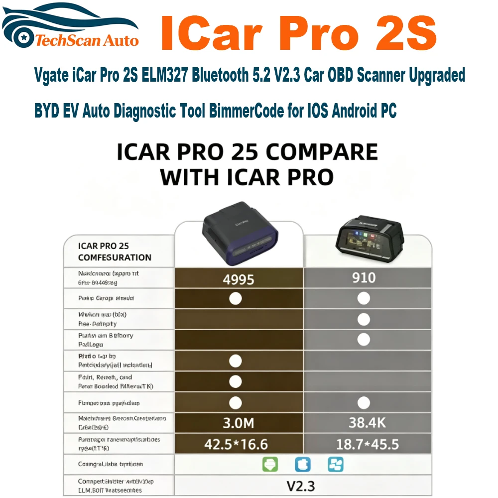 vgate-icar-pro-2s-elm327-bluetooth-52-v23-car-obd-scanner-upgraded-byd-ev-auto-diagnostic-tool-bimmercode-for-ios-android-pc