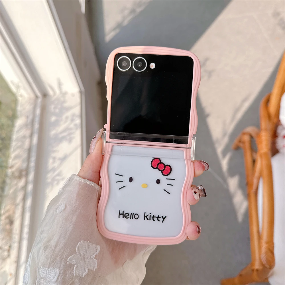 

Chic Cool Cute Kitty whiskers Phone Case suitable For Samsung Galaxy Z Flip 7 6 5 4 3 Case Soft TPU Clear Cover With Lanyard