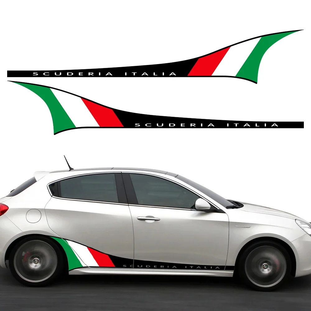 

2 шт. боковые наклейки на дверь автомобиля для Alfa Giulietta GT, виниловая пленка из ПВХ, декоративные наклейки, автомобильный внедорожник, аксессуары для внешней тюнинга, длинные полосы