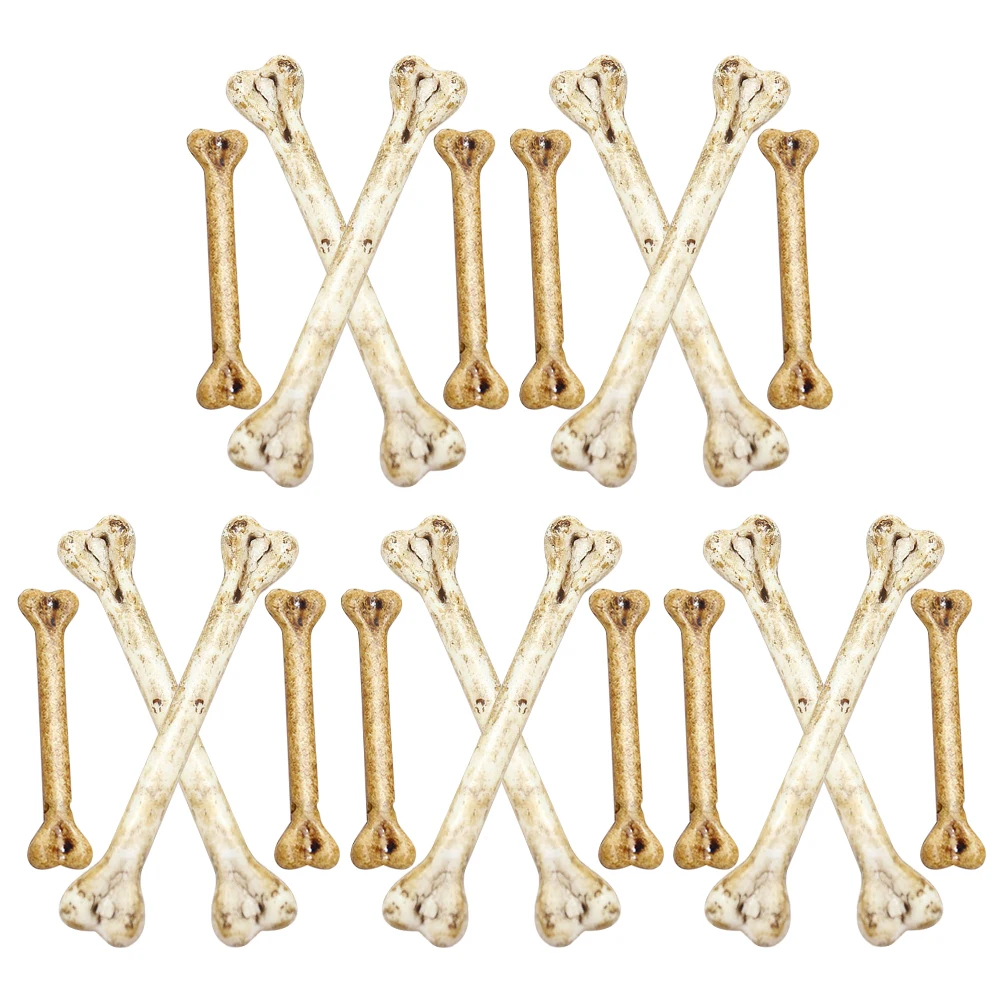 

20 Pcs Decorations Durable DIY Small Diy Fake Bones Charms Fake Simulated Halloween Bone Plastic Bone Props Accessories