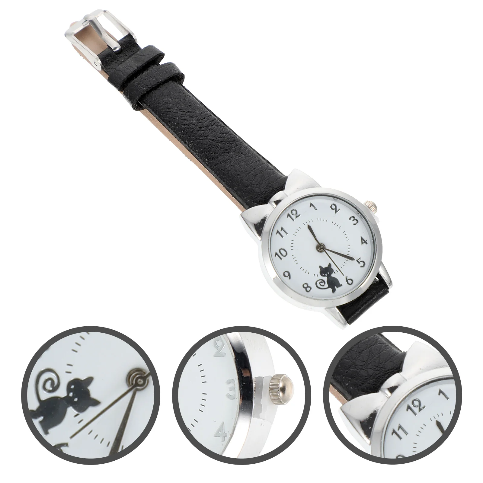 

Chic Cat Motif Women's Watch Exquisite Slim Case Lightweight Fashion Accessory for Office Or Leisure Use