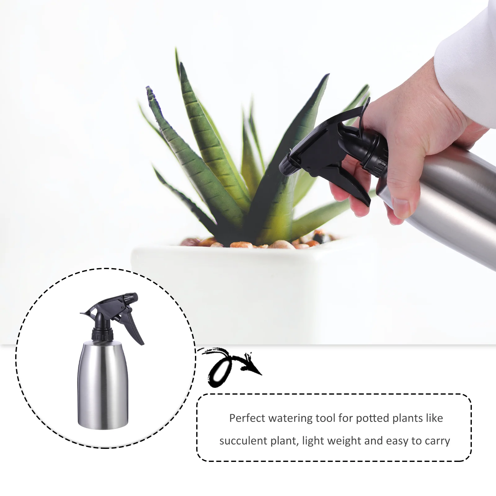 Sprinkler Head Spray Dispenser Flower Water Bottle Sprayer Silver Durable Watering Can