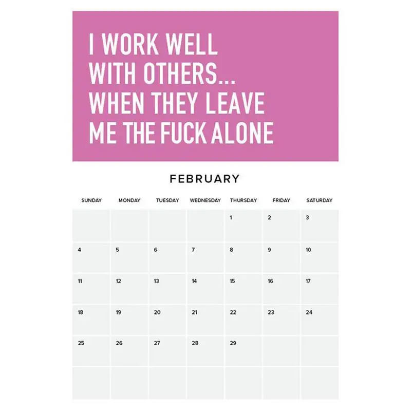 Wall Calendar with Spacious Writing Space, Adulting Is Hard, Funny Planner, Work Area, 2025