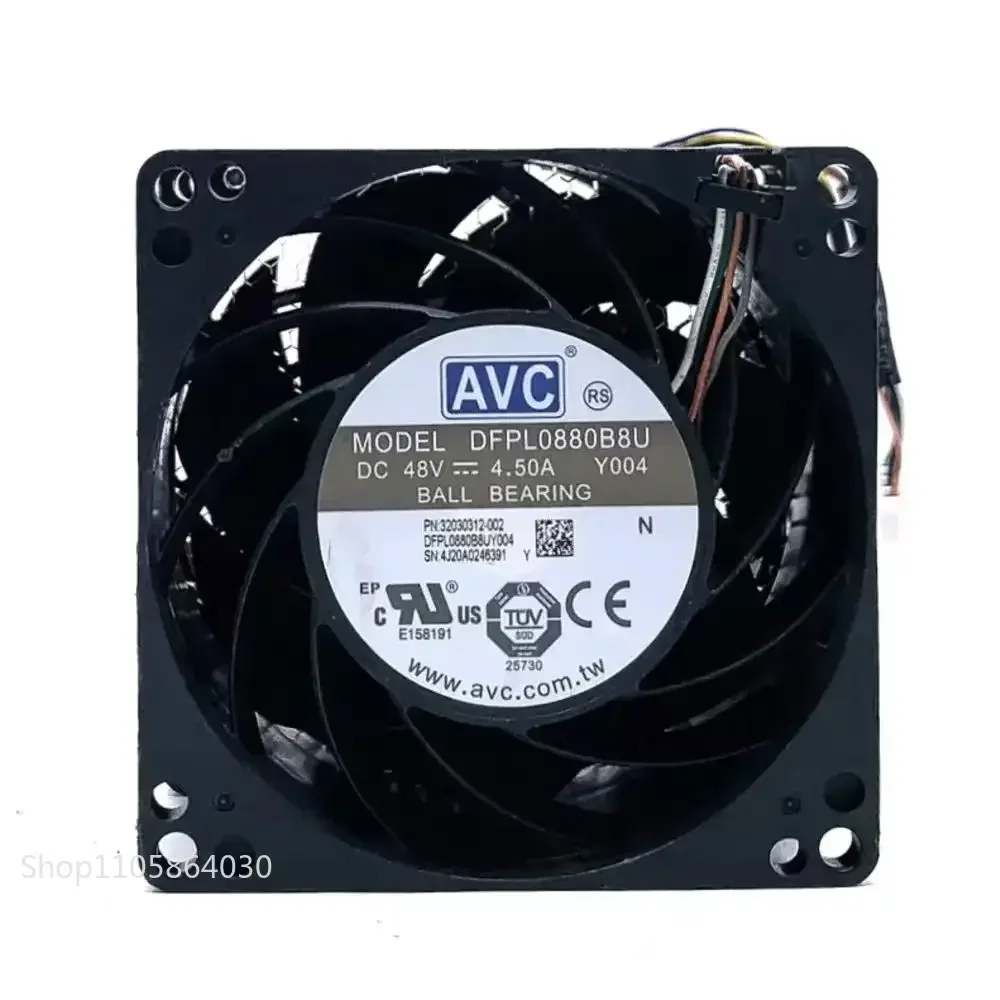 LY For DFPL0880B8U High-Speed 48V Automotive Booster Fan, 80mm X 80mm, 4.5A, Dual-Motor AVC Supercharger Fan