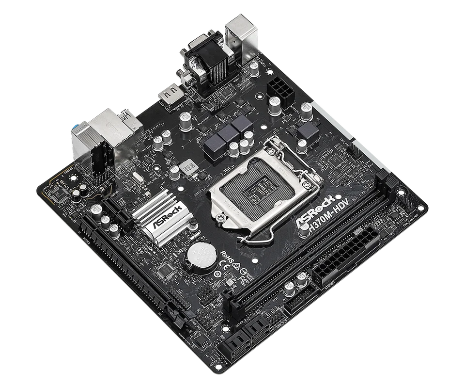 ASROCK H370M-HDV Motherboard Intel H370 LGA 1151 DDR4 64GB Micro