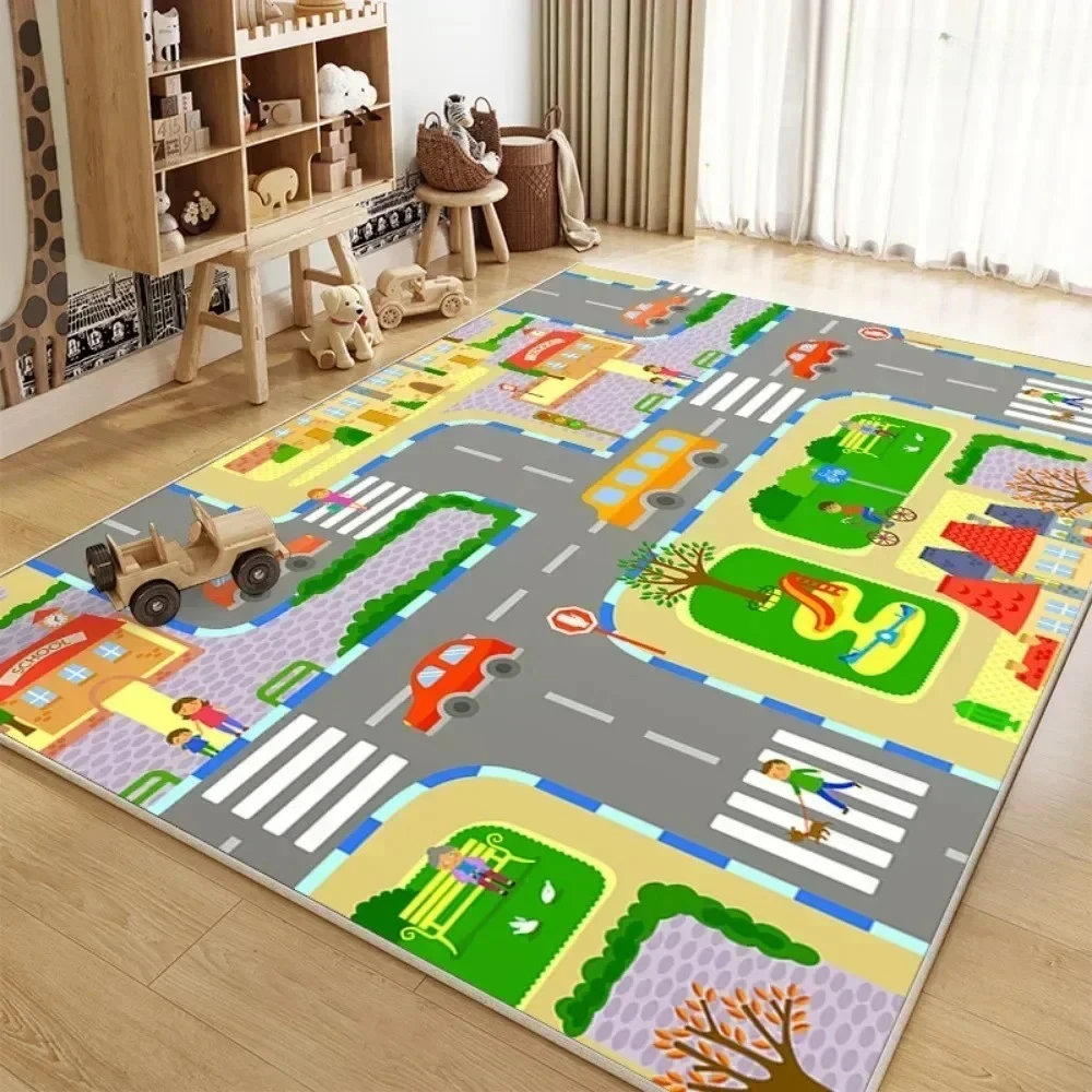 

Large Soft Baby Play Rug Baby Anti-slip Crawling Mat Educational City Traffic Pattern Anti-fall Crawling Mat Children's Toys