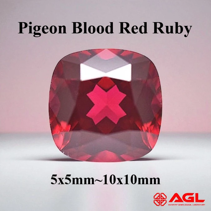 

Lab Grown Ruby Beads for Jewelry Making DIY Ring Necklace Cushion Cut Pigeon Blood Red Color Cusion Shape