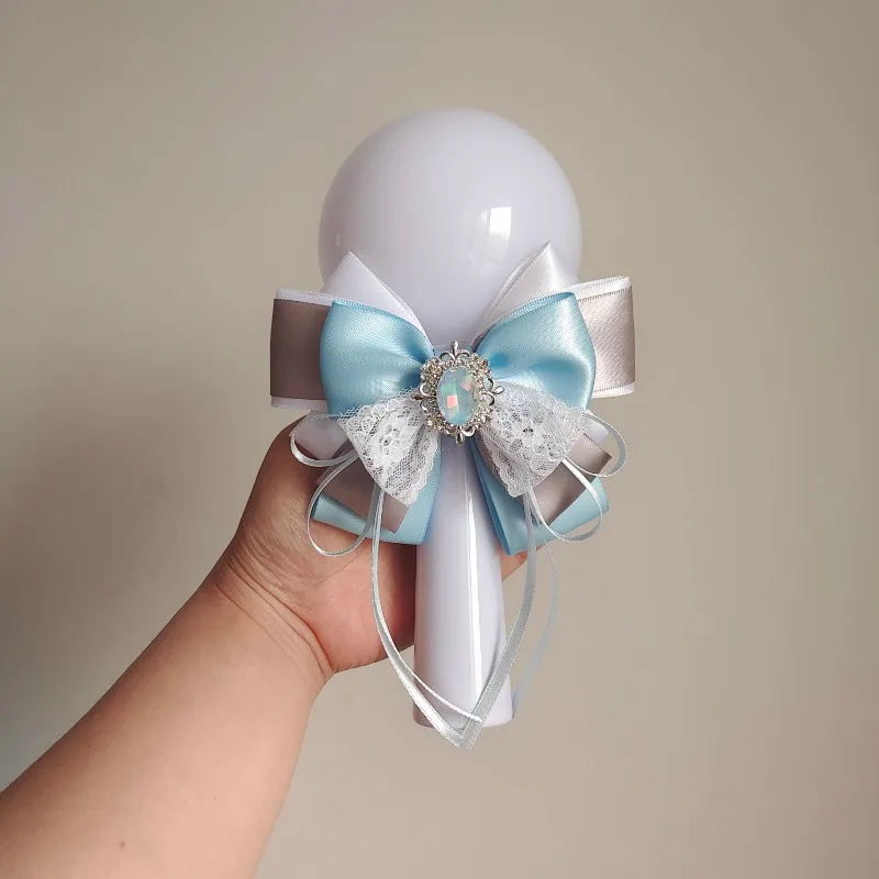 

Fashion Lolita Grey Bowtie Anime Support Stick Luxury Diamond Women's Shirt Dress Bow Collar Flower High End Brooch Accessories