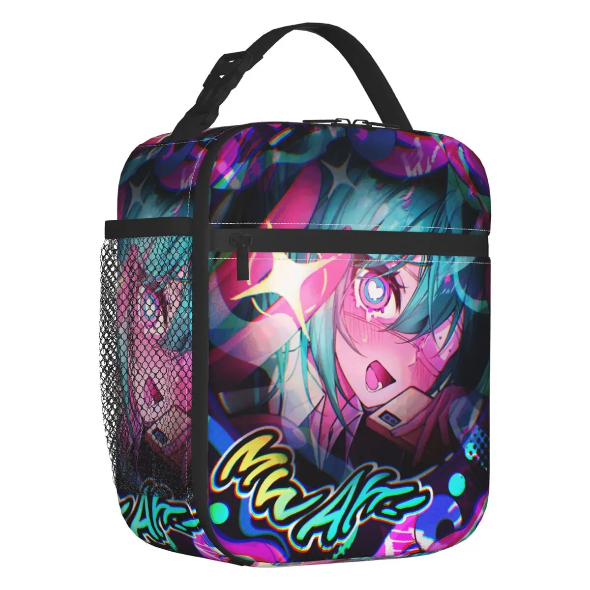カスタムハツネミク-vocaloid-ロックアニメ断熱ランチトートバッグ女性男性用ポータブルクーラーサーマル弁当箱学校用