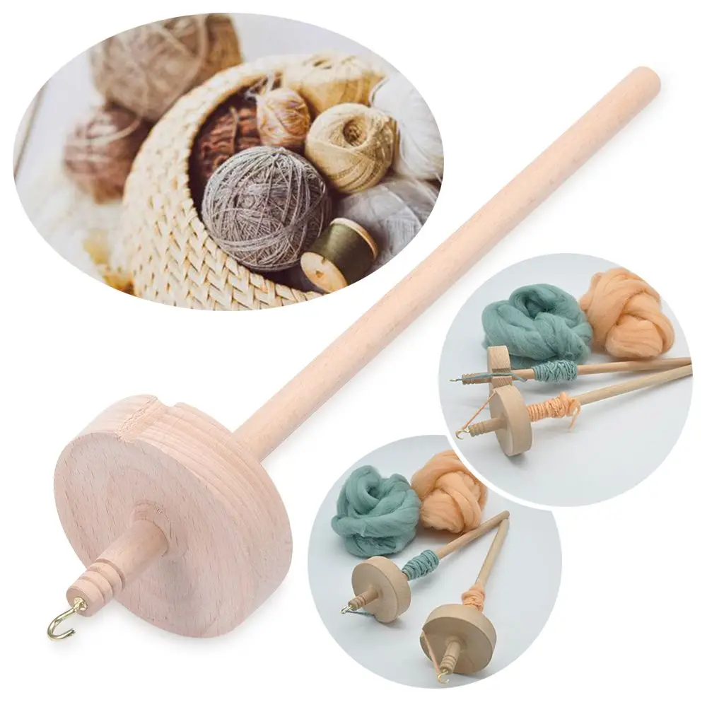 Wooden Drop Spindle Top Whorl Yarn Spin Hand Carved Wooden Tools Gifts for Beginners Handmade DIY Sewing Accessories Tools