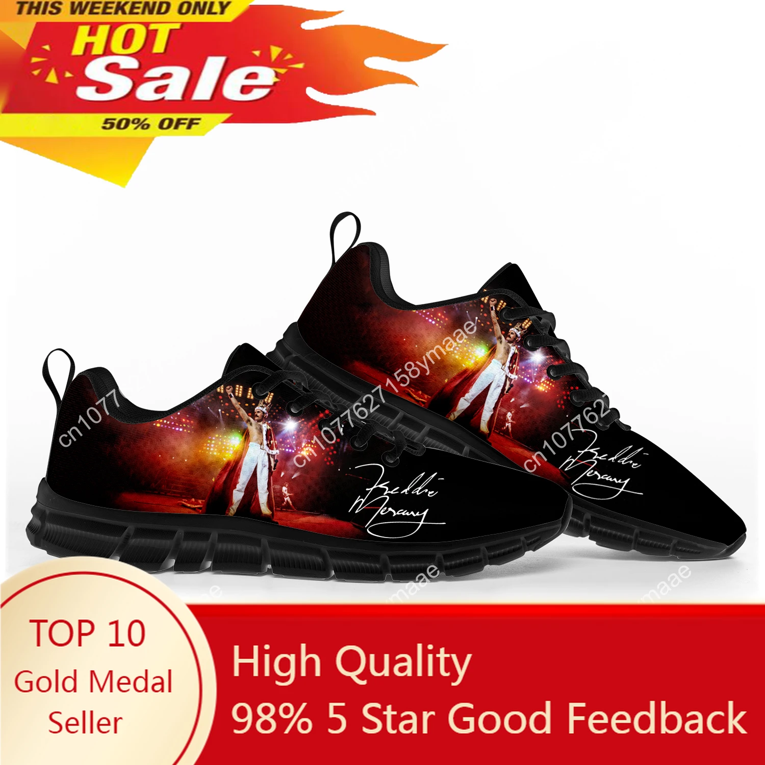 Freddie Mercury Sports Shoes Mens Womens Teenager Kids Children Sneakers High Quality Black Sneaker Customize DIY Couple Shoe