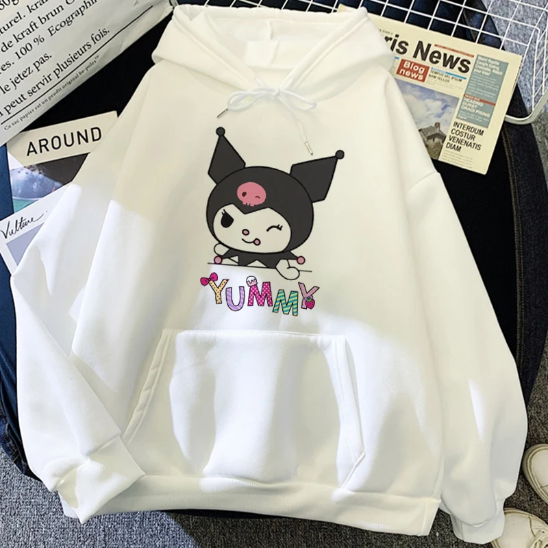 

Women Hoodies Cute Kuromi Cartoon Prints Hoodie Top Sweatshirt Harajuku Streetwear Fashions Clothes Sports Street Warm Hoodie