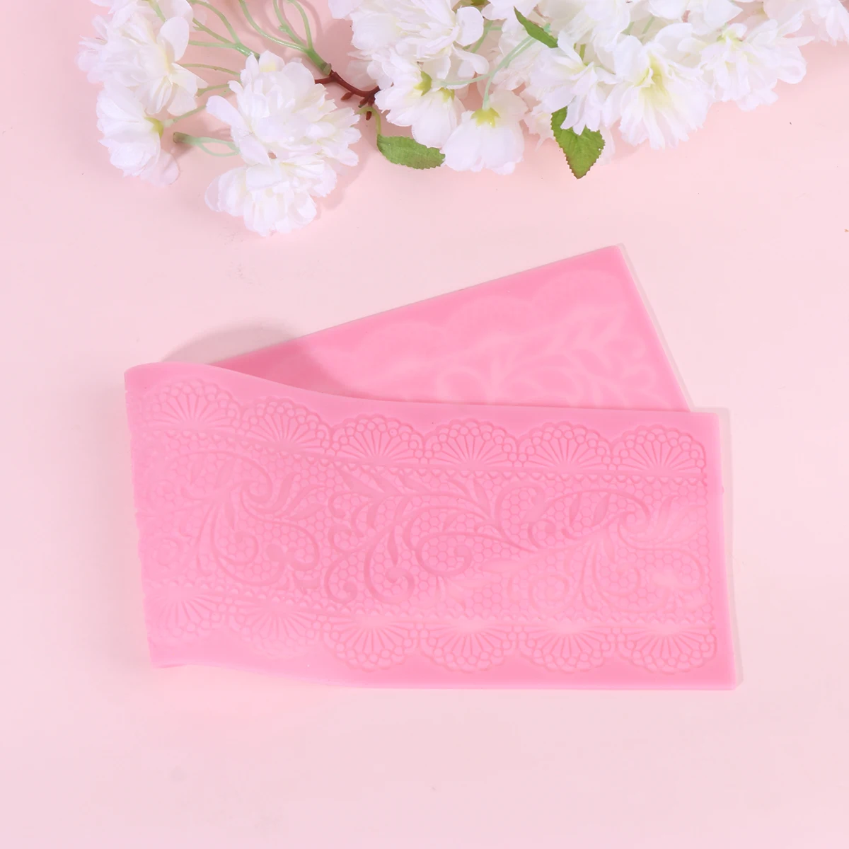 

Cake Decoration Mold Silicone Lace Mat Practical High Temp Easy Clean Environmental Protection for Wedding
