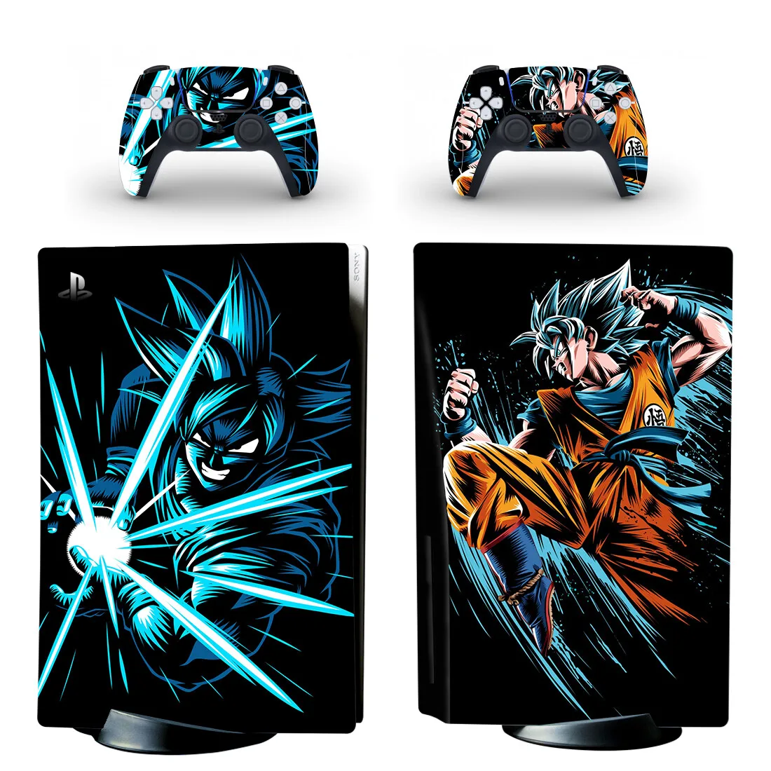 Anime Ultra Instinct Goku PS5 Disc Skin Sticker Decal Cover for Console & Controller PS5 Fat Disk Skin Sticker Vinyl