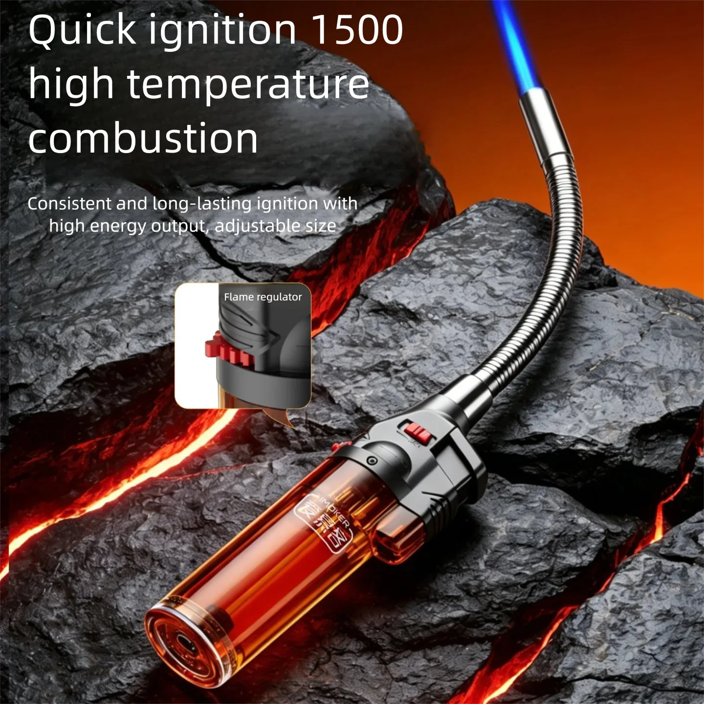 Factory Direct Sales Recyclable Inflatable Long Handle Igniter, Gas Stove Kitchen Barbecue Igniter, Windproof Lighter