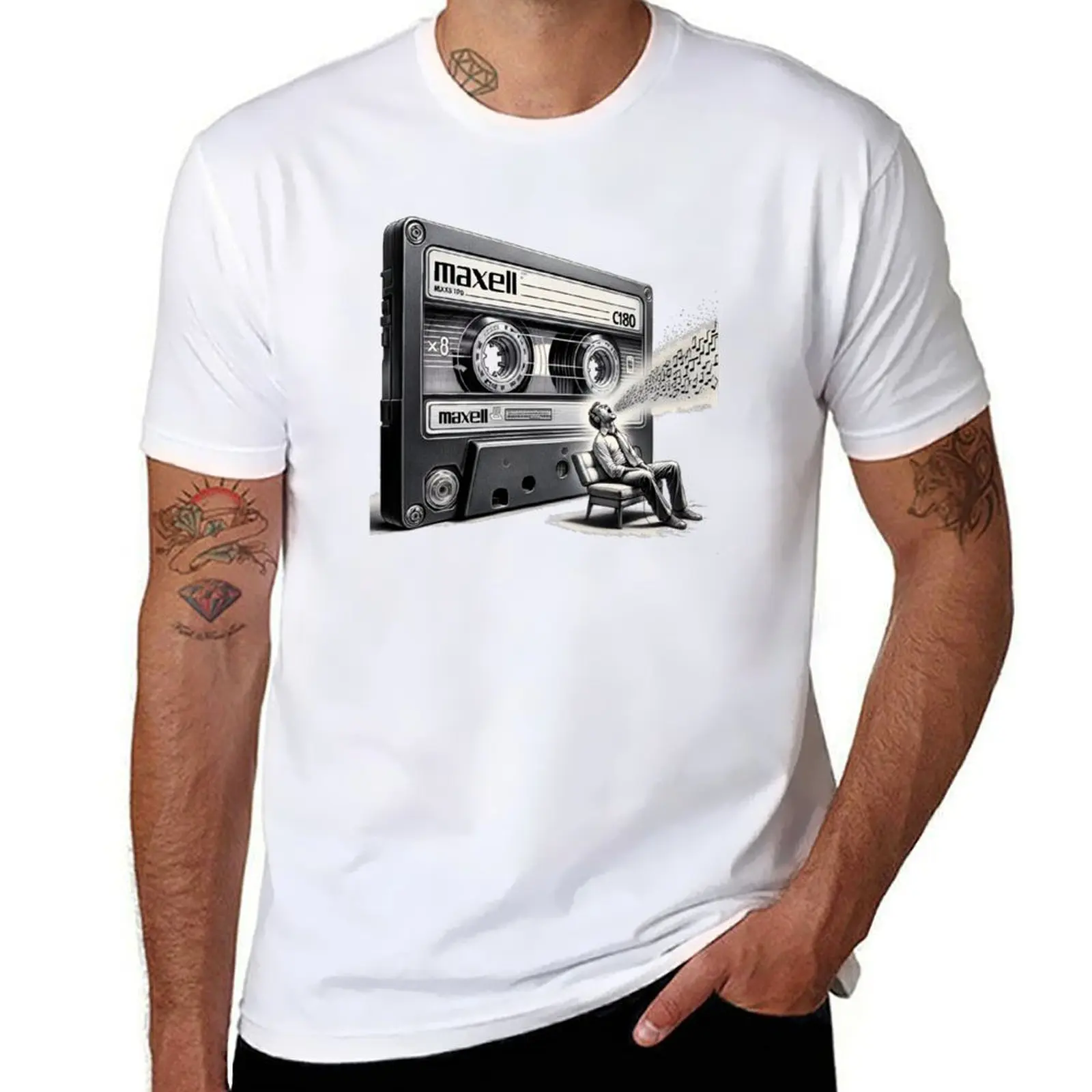 

retro cassette tape T-Shirt Classic Crew Neck Cotton T-Shirt