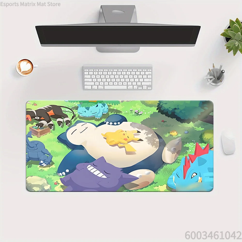 

Pokemon Snorlax Pikachu Gengar Feraligatr Houndoom Group Scene Extended Gaming Mouse Pad Large Desk Mat