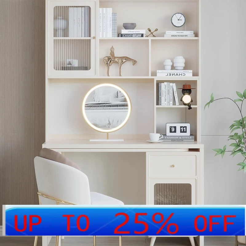 

LH solid wood home light luxury computer desk bookshelf dresser makeup table integrated