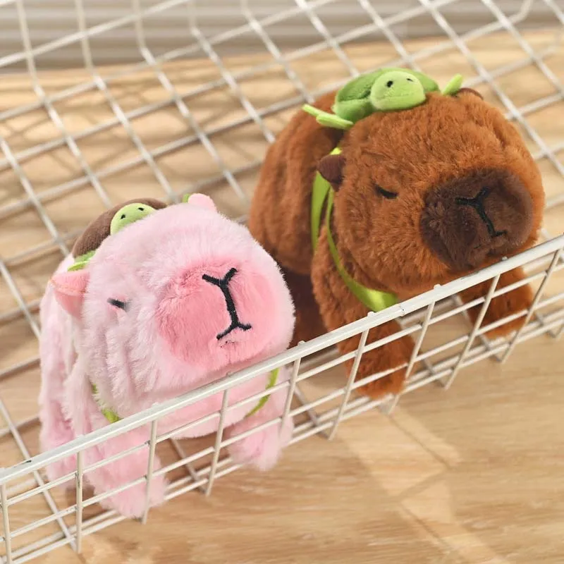 Simulation Electric Plush Capybara Doll Walk Make Sounds Electronic Pet Capybara Children's Toy  With Turtle bag