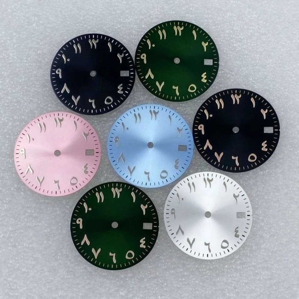 

28.5mm NH35 Dial S Middle Eastern Arabic Log Sun Pattern Dial Watch Modified Suitable for NH35 Movement New Watch Accessories