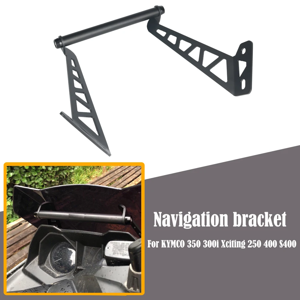 Motorcycle Front Phone Stand Holder Smartphone Phone GPS Navigaton Plate Bracket 22mm For KYMCO 350 300i Xciting 250 400 S400