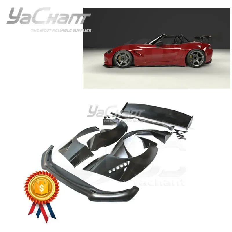 Car-Styling FRP Fiber Glass Body Kit Fit For 2016-2018 MX5 Miata ND RB PD Style Wide Body Kit Lip Fender Diffuser