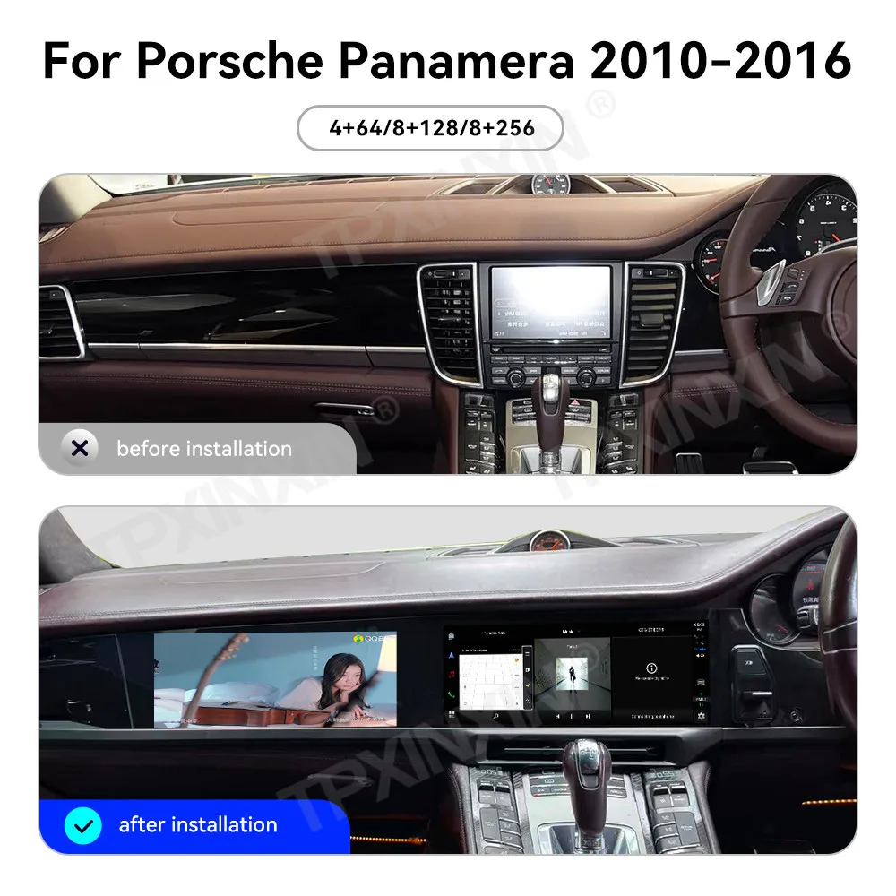 Dual Screen 12.3 Inch Car Radio For Porsche Panamera 2010-2016 right-hand drive CarPlay Multimedia Stereo Player GPS Navigation