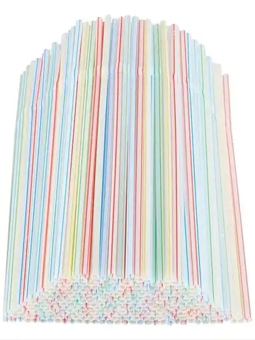50-1000Pcs Multicolor Kunststof Straws for Wedding Party Supplies Beverage Kitchen Cocktail Birthday Bar Drinking Straws