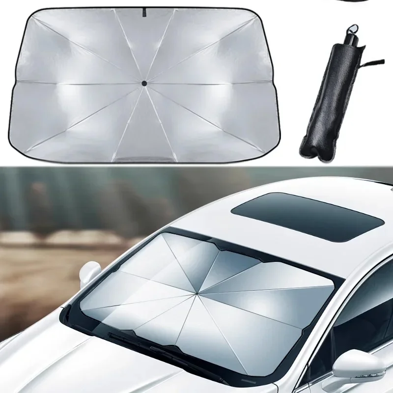 Fold Auto Car Windshield Sun Shade Covers Front Window Sunscreen Sun Visors Heat Insulation Sunshade Parasol for Car Accessories