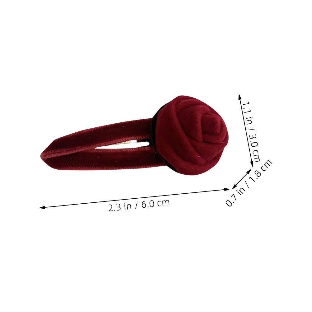 

1Pair Vintage Flower Hair Clip Burgundy Side Clip Elegant Women Hairpin Decorative Barrette Hair Accessories Flower Hairpins