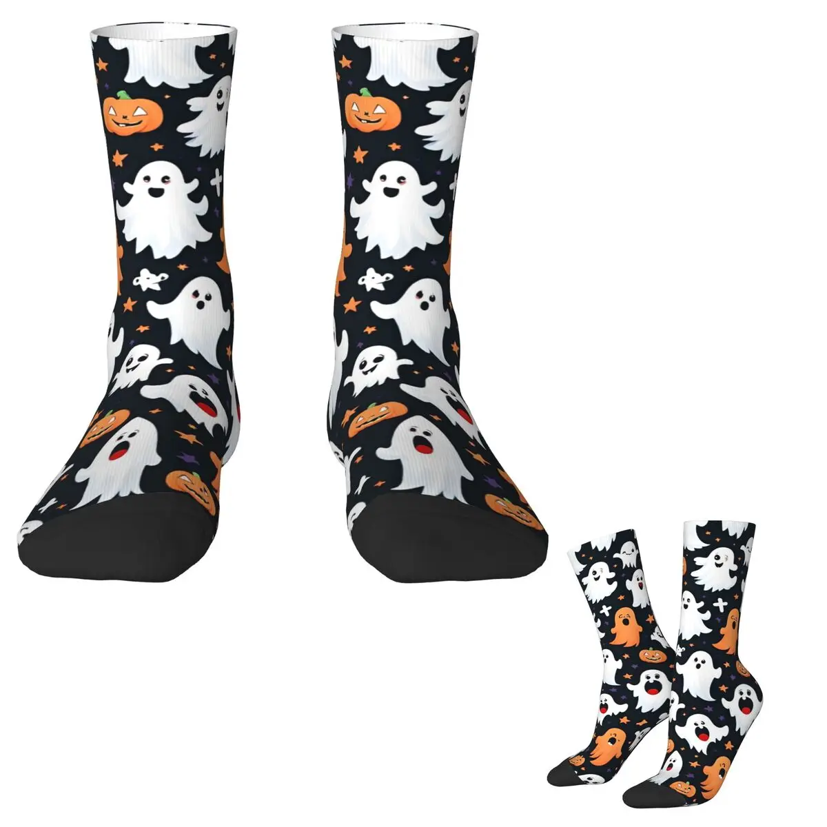 Halloween Pumpkins Ghost Brat (2) Socks Retro Stockings Women Men Soft Breathable Climbing Socks Winter Design Anti-Slip Socks