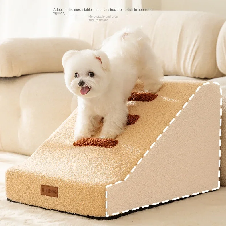 Indoor Dog Stairs Ramp Use Outdoor Sturdy Comfortable Washable Machine Cover Anti Slip High Density Sponge Dog Climbing Ladder