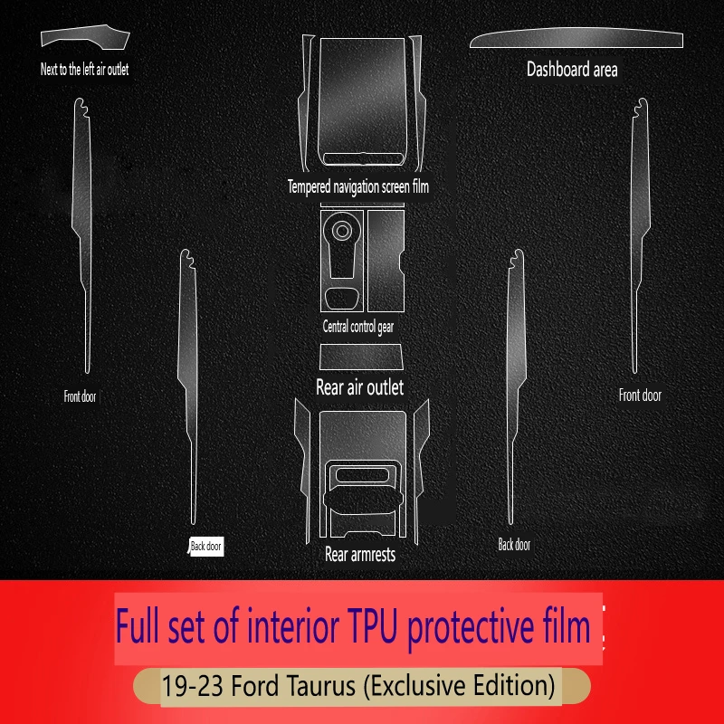 

Tpu Transparent Film for 2019-2023 Ford Taurus Car Interior Sticker Console Navigation Screen Protection Decor Car Accessories