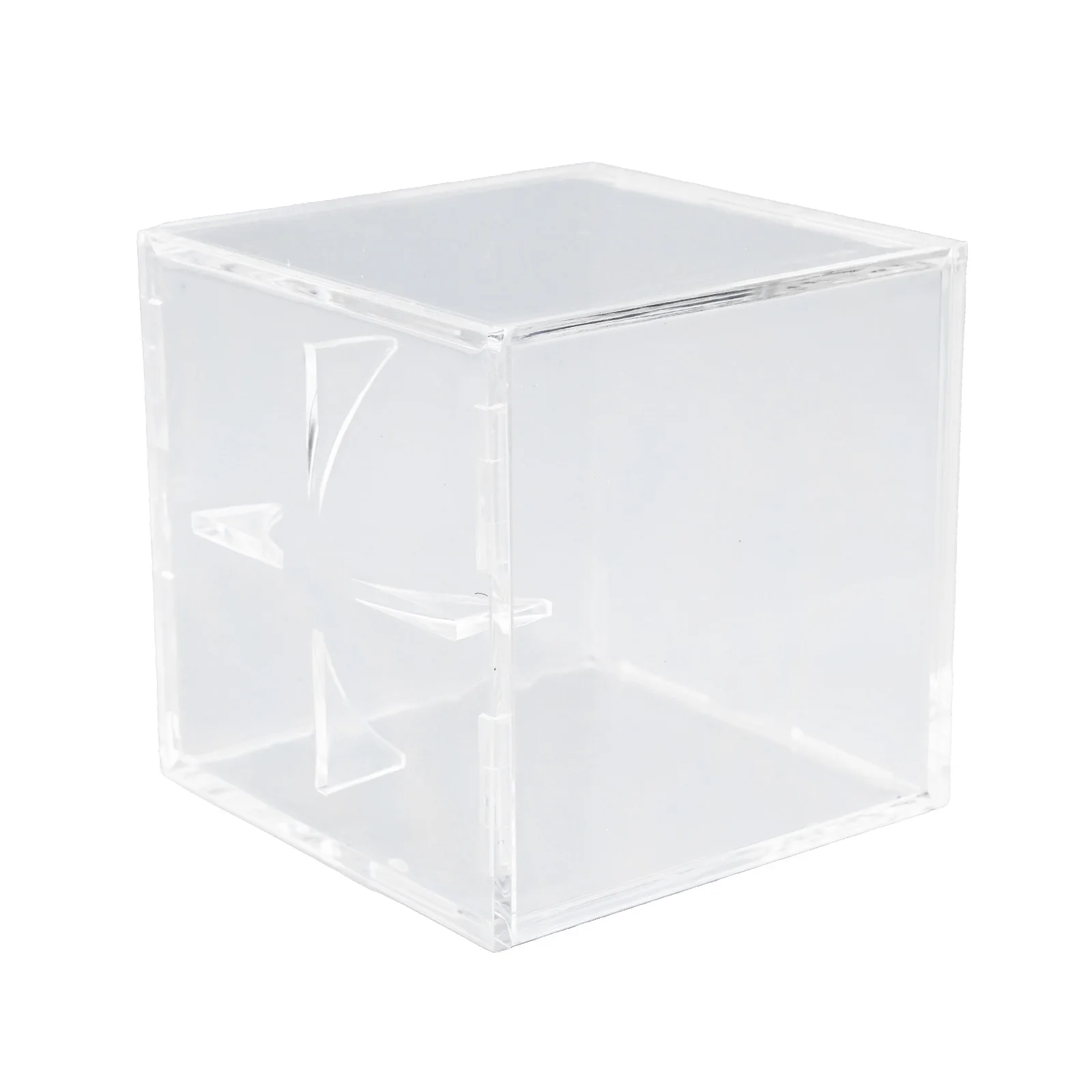 2pcs Clear Baseball Display Case Cube Box Baseball Holder Souvenir Storage Box Stable Four-Corner Support Baseball Display Case