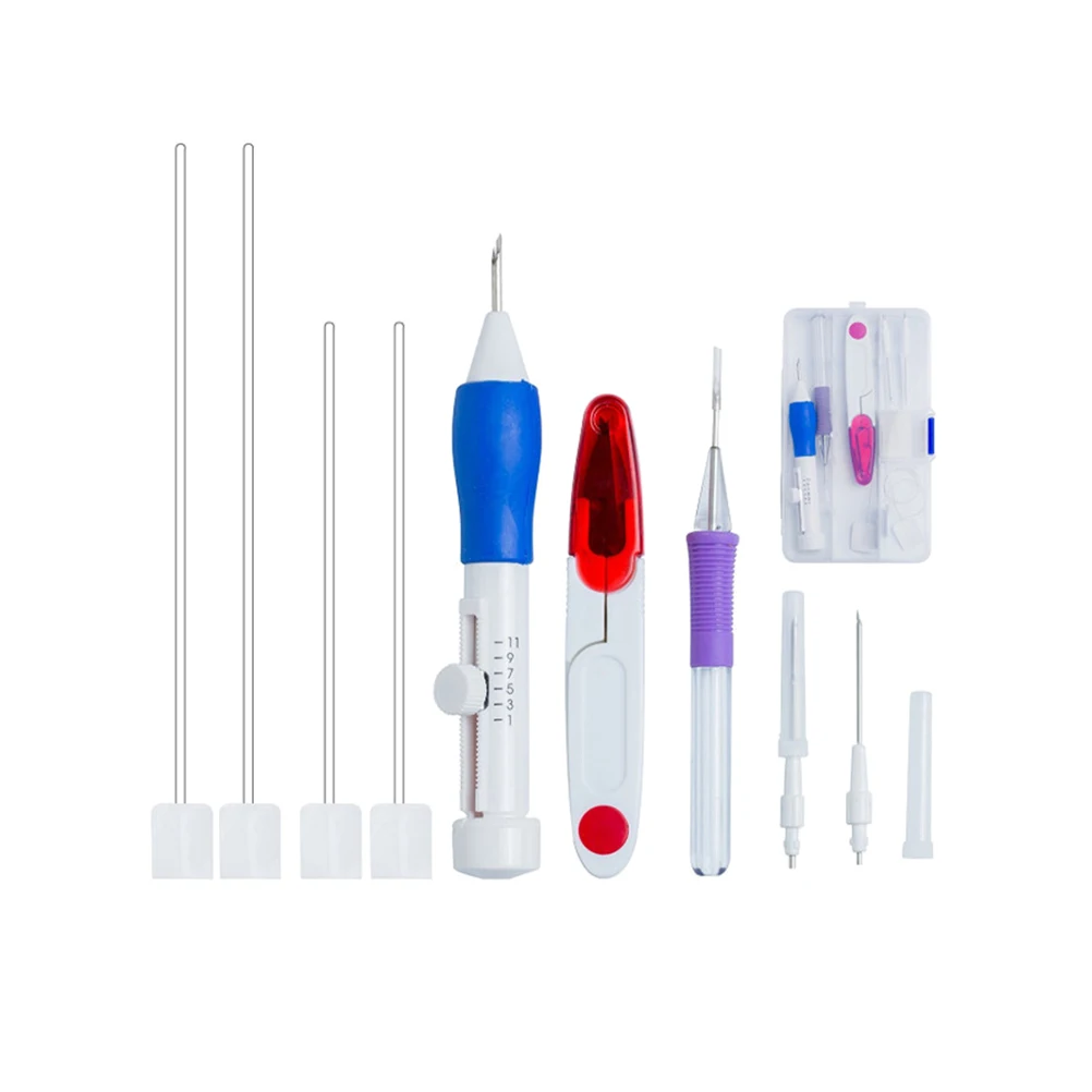 

Premium Embroidery Punch Needle Set Durable Comfortable Handle For Inflexible Sewing Craft Kit For Textile Art