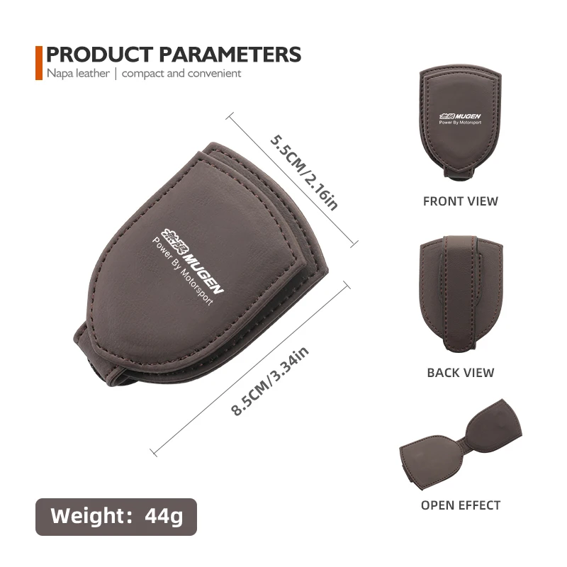For Honda Car Visor Glasses Clip Leather Sunglasses Holder Magnetic Glasses Clip Mugen Power Accord Civic vezel Crv City Jazz view 6
