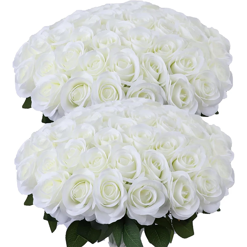 50 Stück künstliche Rosen aus Samt, fühlen sich echt an, künstliche Rosen, Blumen für Valentinstag, DIY, Hochzeitsstrauß, Party, Heimdekoration