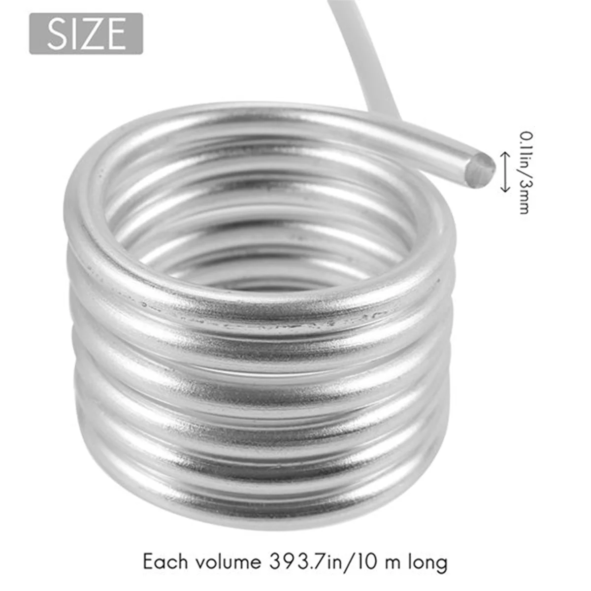 2Pcs 3mm Aluminium Wire 10M Craft Silver Wire for Jewellery Making Clay Modelling Bonsai and Model