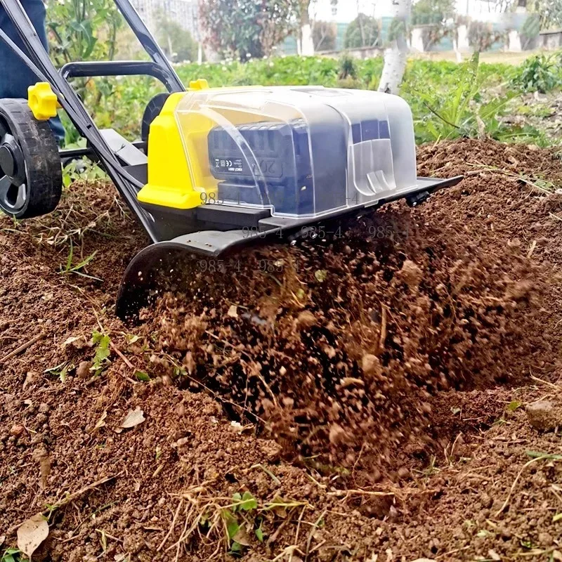 New Household Rechargeable Lithium Rotary Tiller Electric Soil Loosening Tilling Tool For Garden Vegetable Greenhouse
