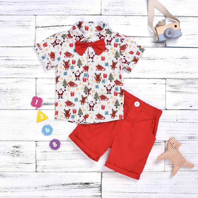 My first christmas baby boy christmas outfits newborn cartoon fox deer stram pler overalls 2024 new year baby clothes