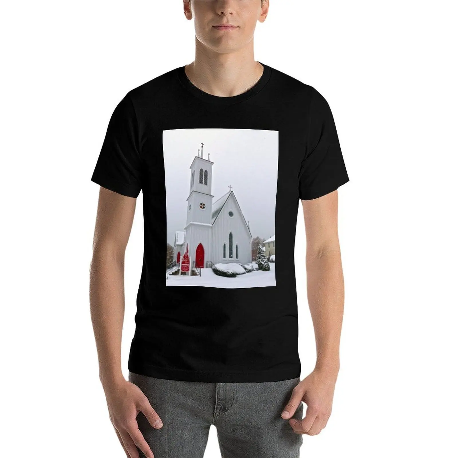 تي شيرت كنيسة القديس بول الأسقفية تي شيرت قطني عالي الجودة تي شيرت رجالي عالي الجودة ماركة فاخرة تي شيرت #4