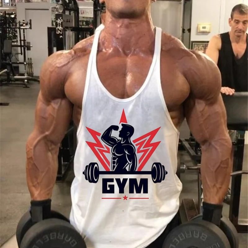 

Мужской жилет для бодибилдинга, хлопковая майка Y Back Stringer для спортзала, влагоотводящая рубашка без рукавов, прочная спортивная майка