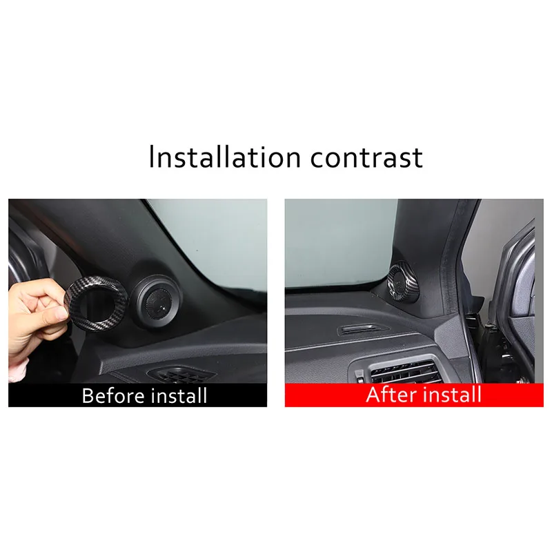 For Honda Pilot 2015-2022 Abs Carbon Fiber Style Car A-pillar Horn Trim Ring Decorative Cover Interior Accessories