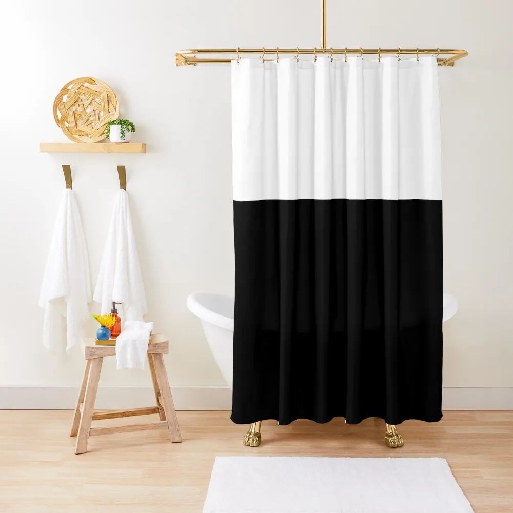 Black White Color Block Shower Curtain Shower Bathroom Bathroom Decor Curtain